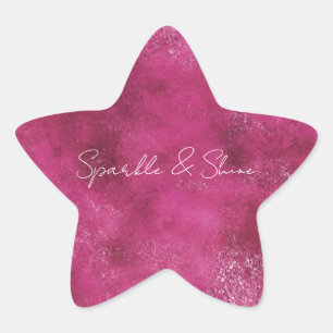 Girly Pink Abstrakt Glitz Glam Glitzer Stern-Aufkleber