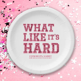 Girly Pink Aesthetic Law School Abschluss Deco Pappteller