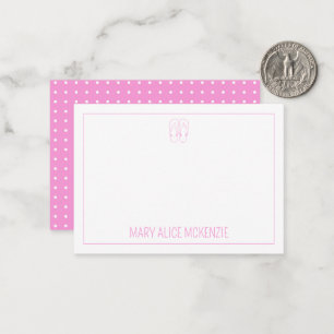 Girly Pink and White Drehe Flops und Polka Dots Mitteilungskarte