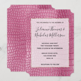 Girly Pink Animal Glam Wedding Einladung