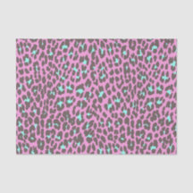 Girly Pink Aqua Black Leopard Tierdruckmuster