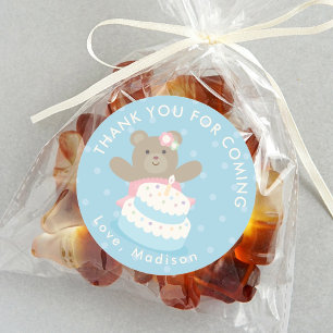 Girly Pink Ballerina Bear Cub Geburtstag Vielen Da Runder Aufkleber