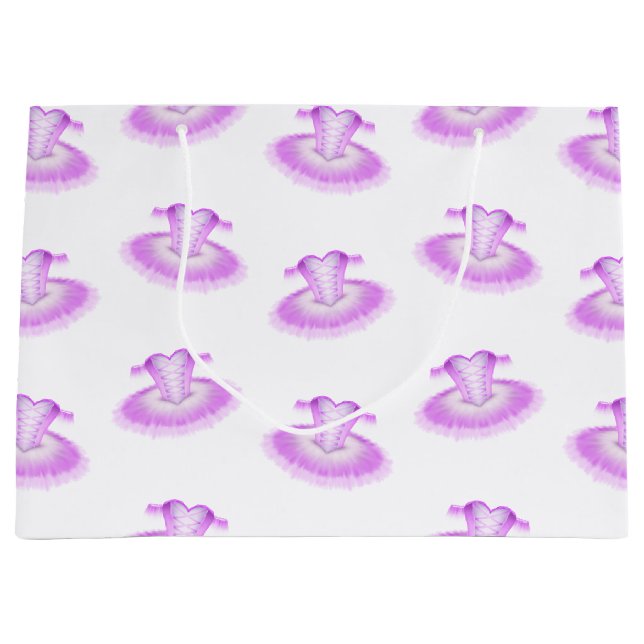 Girly Pink Ballerina Tutu Ballet Große Geschenktüte (Vorderseite)