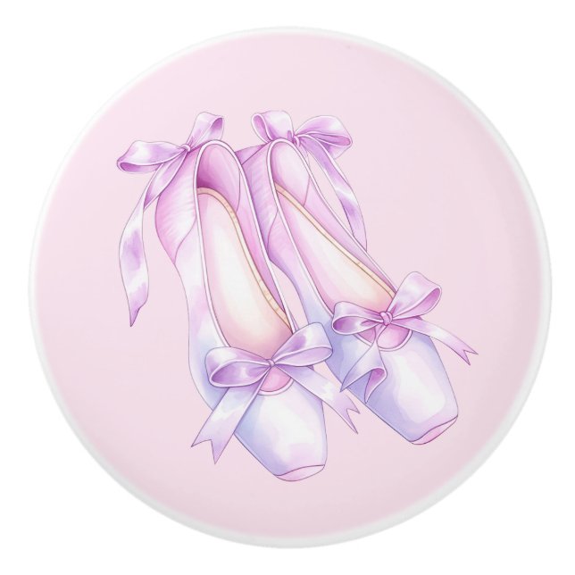 Girly Pink Ballet Shoes Keramik Knob Keramikknauf (Vorderseite)