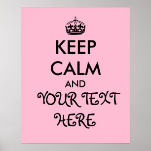 Girly Pink Behielt Calm Poster Template hinzufügen