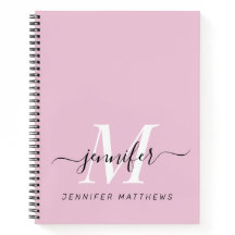 Girly Pink Black Chic Personalisiert Monogram Name
