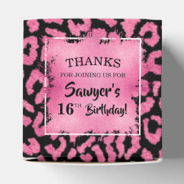 Girly Pink Black Leopard Spot Geschenkschachtel