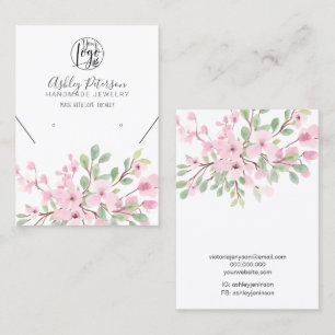 Girly pink Blumen Logo Schmuck Ohrring Halskette Visitenkarte