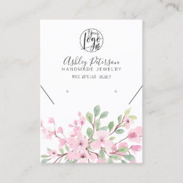 Girly pink Blumen Logo Schmuck Ohrring Halskette Visitenkarte