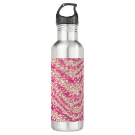 Girly Pink Blush Glitter Zebra Pattern Edelstahlflasche