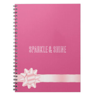 Girly Pink Blush Ribbon Bow Notizblock