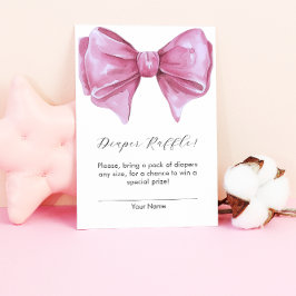 Girly Pink Bow Babydusche Windelwanne Begleitkarte