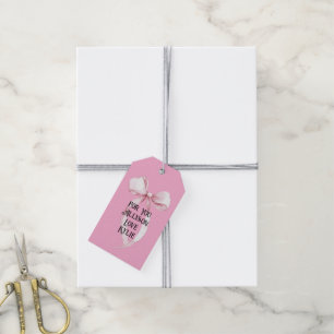Girly Pink Bow Geschenkanhänger