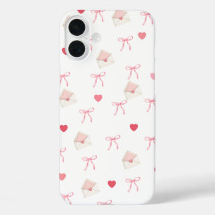 Girly Pink Bow und Heart iPhone Case - Niedlich St