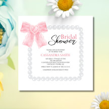 Girly Pink Bow White Pearl Brautparty