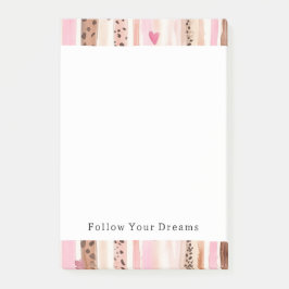 Girly Pink Brown Leopard Druckerhitze Streifen Post-it Klebezettel