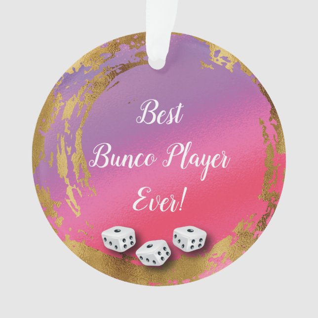 Girly Pink Bunco Dice Player Ornament (Vorderseite)