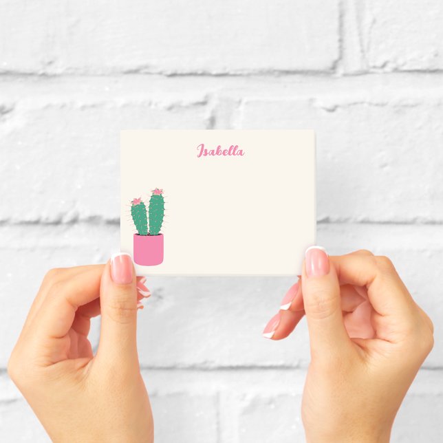 Girly Pink Cactus Houseplant Postit Notes Post-it Klebezettel (Von Creator hochgeladen)