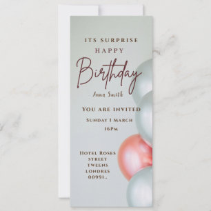 Girly Pink Card Happy Birthday Einladung