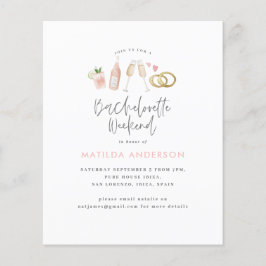 Girly Pink Champagne Bachelorette Flyer