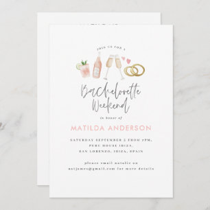 Girly Pink Champagne Champagner Bachelorette Tour Ankündigung