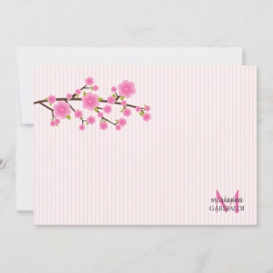 Girly Pink Cherry Blossom Personalisierte Mitteilu Mitteilungskarte