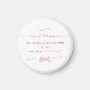 Girly Pink Coquette Bow Christlich Bible Verse Magnet