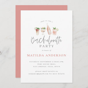 Girly Pink Drinks Bacheloretour Ankündigung