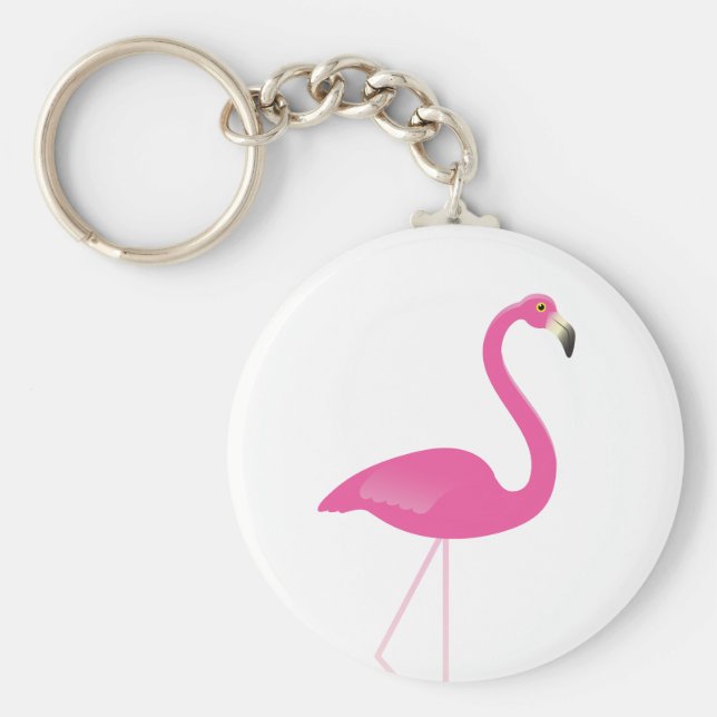 Girly Pink Flamingo Schlüsselanhänger (Vorne)
