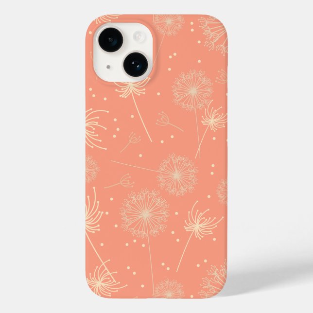 Girly Pink Floral Dandelion Case-Mate iPhone Hülle (Rückseite)
