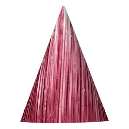 Girly Pink Glam Glitzy Tinsel Streifen Geburtstag Partyhütchen