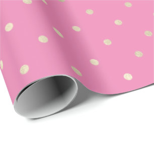 Girly Pink Glam Gold Dots Geschenkpapier