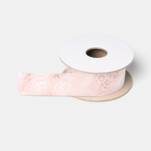 Girly Pink Glam Leopard Print Ombre Satinband