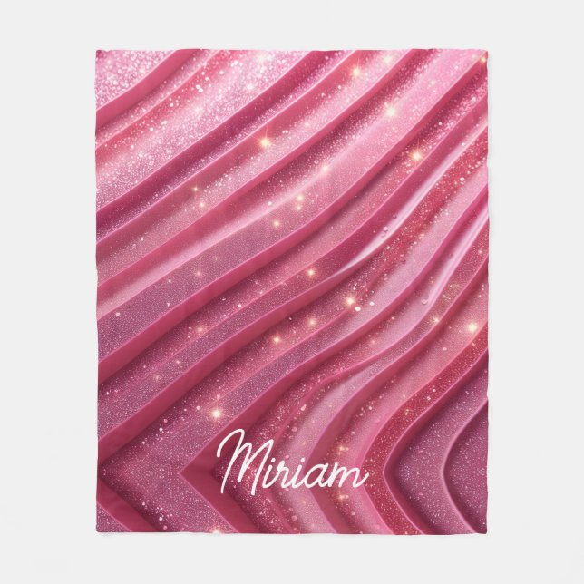 Girly Pink Glittery Luxury Fleecedecke (Vorderseite)