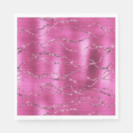 Girly Pink Glitz Glitzer Serviette