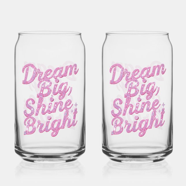 Girly Pink Glitz Motivationszitat Dosenglas (Vorderseite)