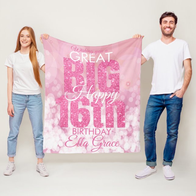 Girly Pink Glitzer 16. Geburtstag Fleece Blanket (Beispiel)