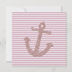 Girly Pink Glitzer Anchor Einladung