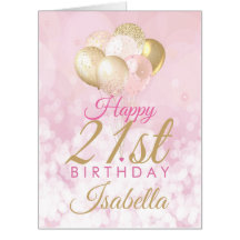 Girly Pink Glitzer Balloons 21. Geburtstag BIG