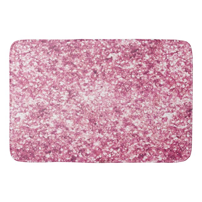 Girly Pink Glitzer Confetti Badematte (Vorderseite)