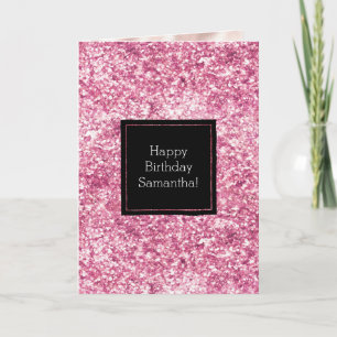 Girly Pink Glitzer Confetti Karte
