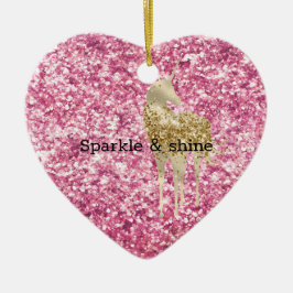 Girly Pink Glitzer Confetti Keramik Ornament