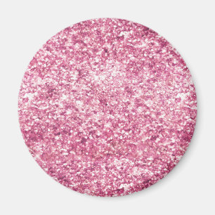 Girly Pink Glitzer Confetti Magnet