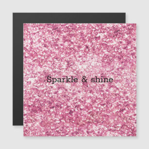 Girly Pink Glitzer Confetti Magnetkarte