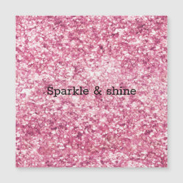 Girly Pink Glitzer Confetti Magnetkarte