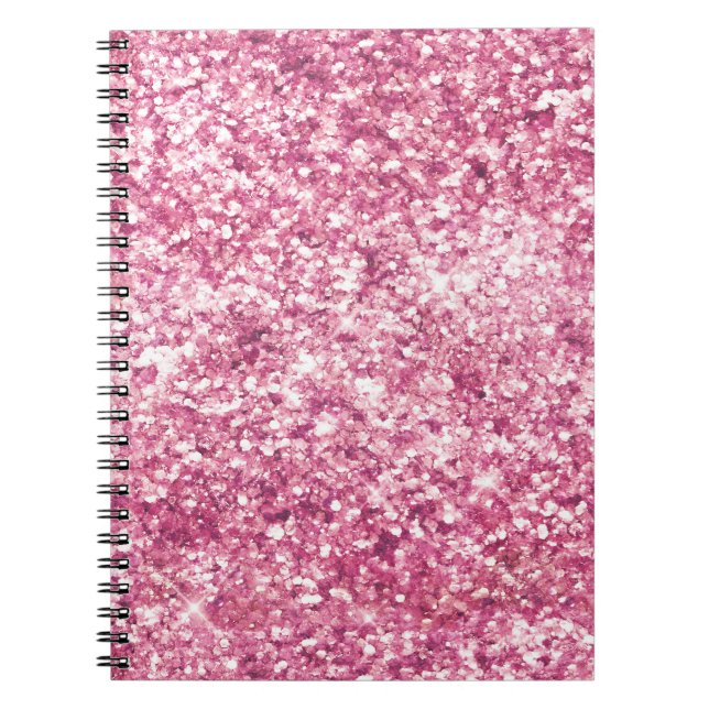 Girly Pink Glitzer Confetti Notizblock (Vorderseite)