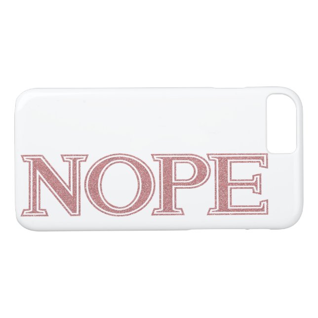 Girly Pink Glitzer Funny Sarcastic Nope Typografie Case-Mate iPhone Hülle (Rückseite (Horizontal))
