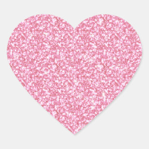 Girly Pink Glitzer gedruckt Herz-Aufkleber