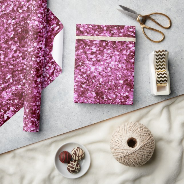 Girly Pink Glitzer Geschenkpapier (Kunsthandwerk)
