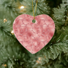 Girly Pink Glitzer Giraffe Print Keramik Ornament